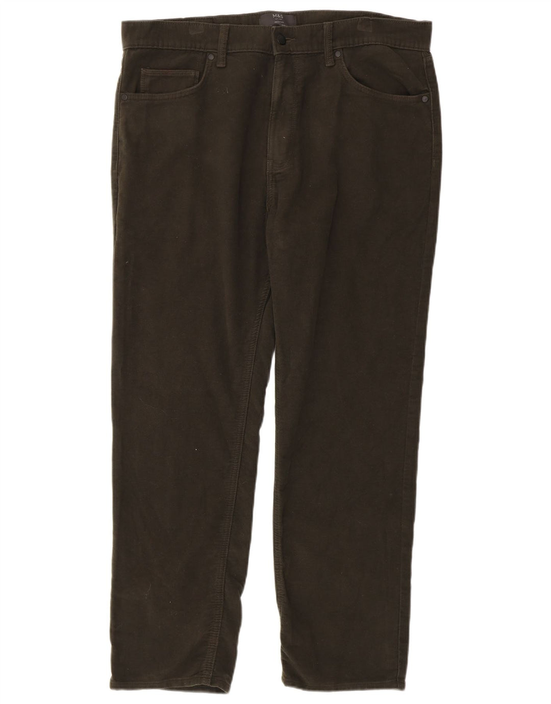 Jeans Marks & Spencer masculino regular fit reto W36 L29 algodão cáqui