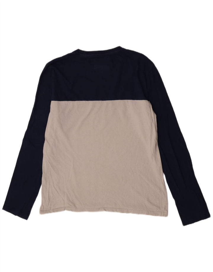 Superdry Mens Extra Slim Graphic Top Manga Longa 2XL Azul Colorblock