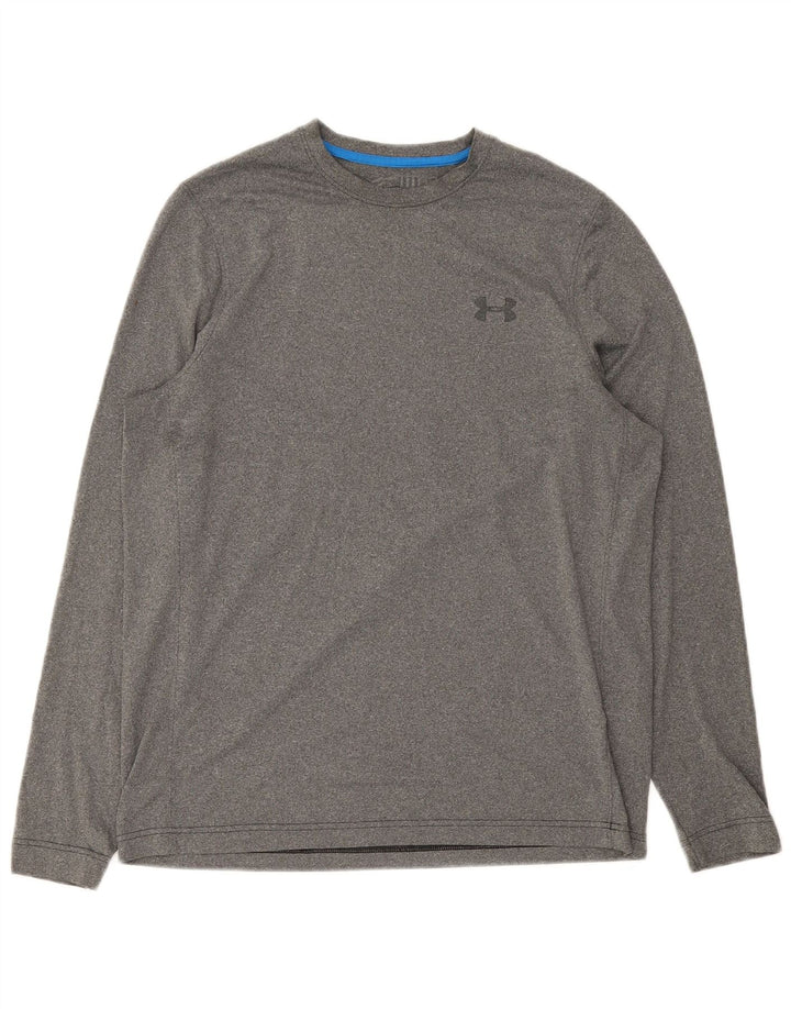 Under Armour Mens Cold Gear Top manga longa poliéster cinza médio