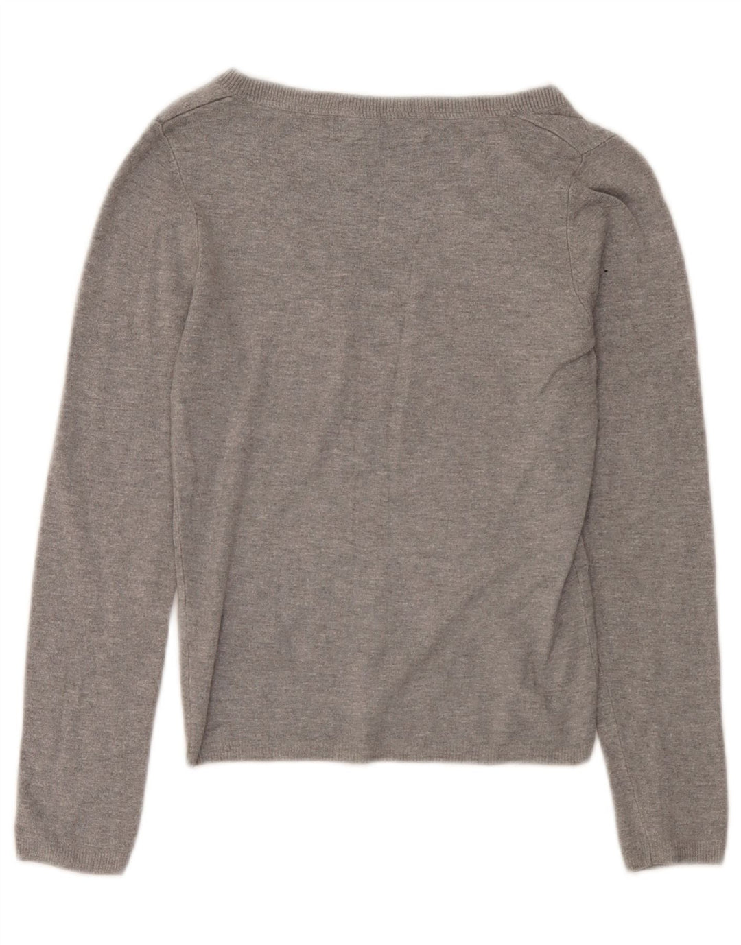 Zara Suéter feminino cropped com decote em V Reino Unido 8 pequeno cinza