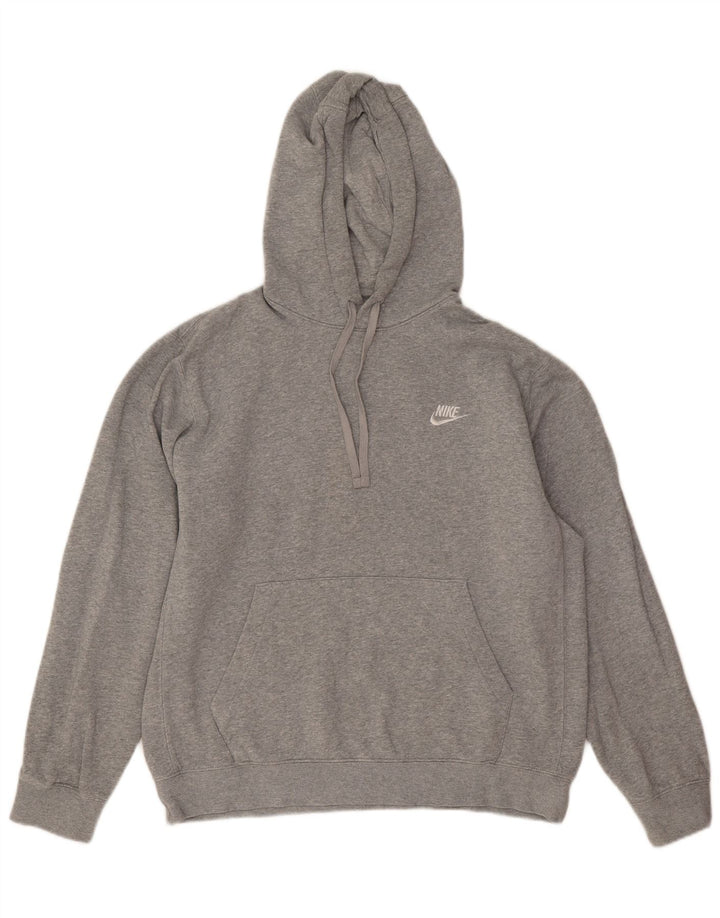 Moletom com capuz masculino Nike médio cinza manchado de algodão