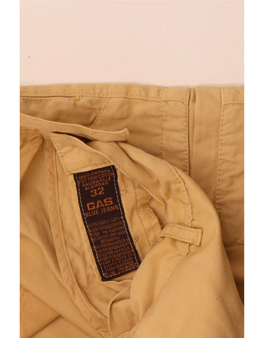 Shorts cargo masculino Gas W32 algodão bege médio