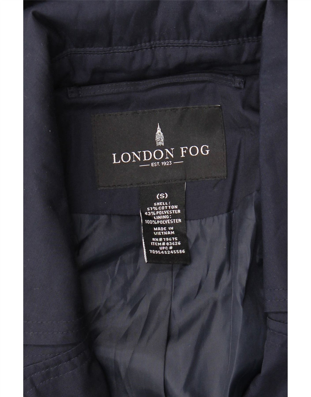 Trench coat feminino com capuz LONDON FOG Reino Unido 10 pequeno algodão azul marinho