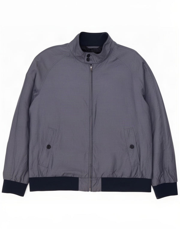 Jaqueta bomber masculina Marks & Spencer UK 46 3XL azul colorblock algodão