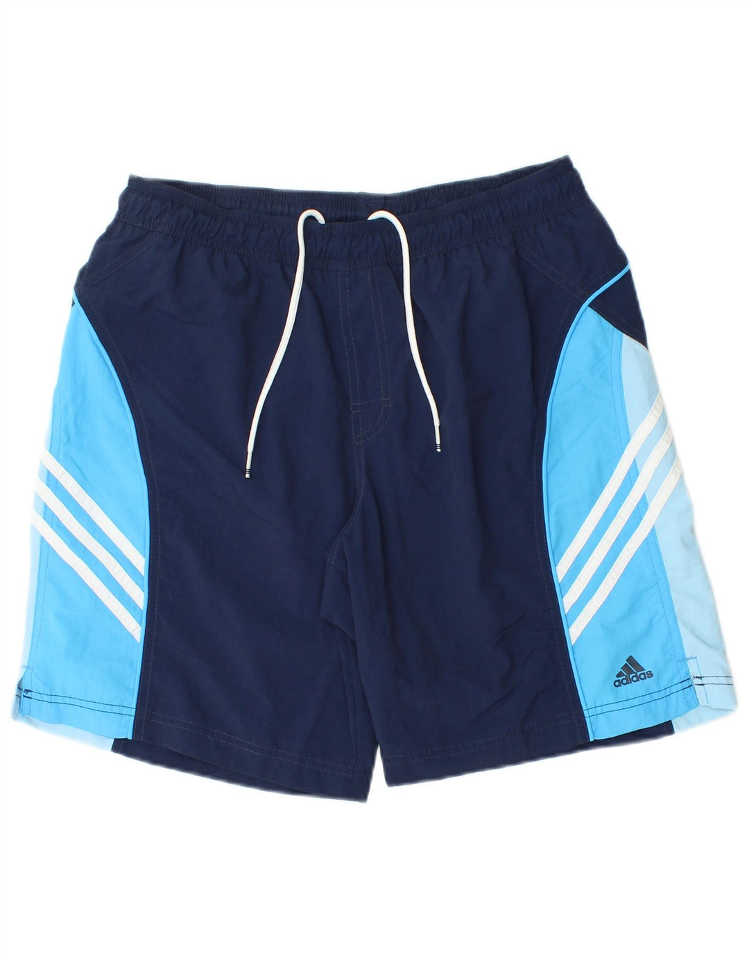 Shorts de natação masculino Adidas médio azul marinho colorblock poliéster