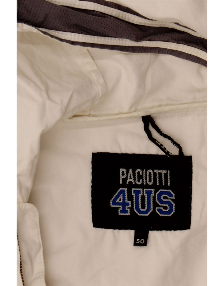 Cesare Paciotti 4US jaqueta bomber masculina com capuz IT 50 grande off white