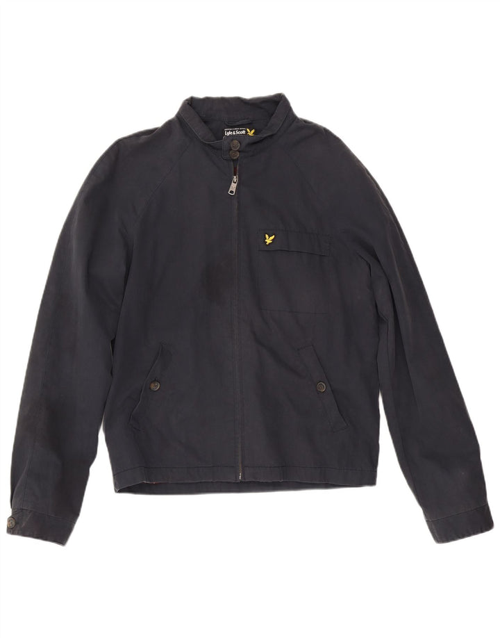 Jaqueta bomber masculina Lyle & Scott Reino Unido 38 algodão azul marinho médio