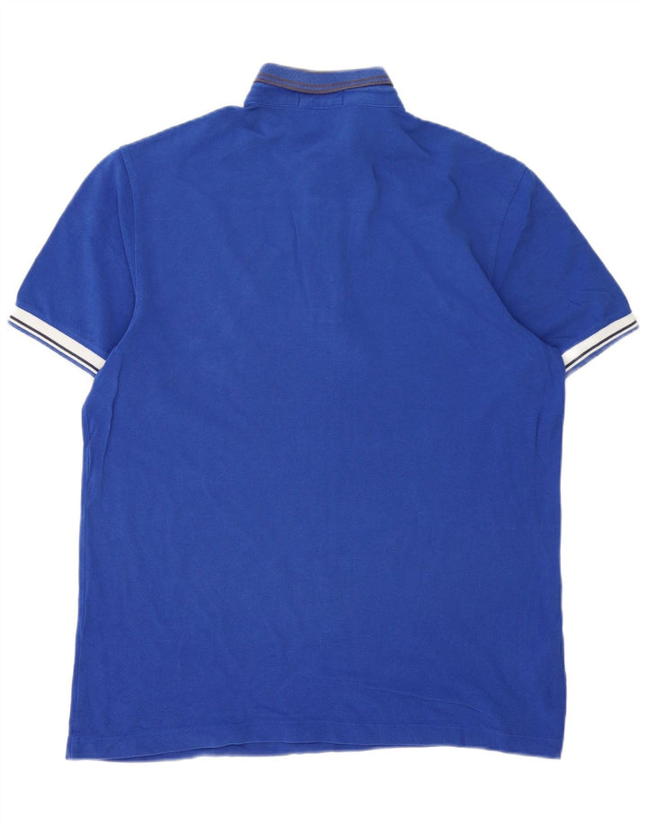 Camisa polo masculina Fred Perry grande algodão listrado azul