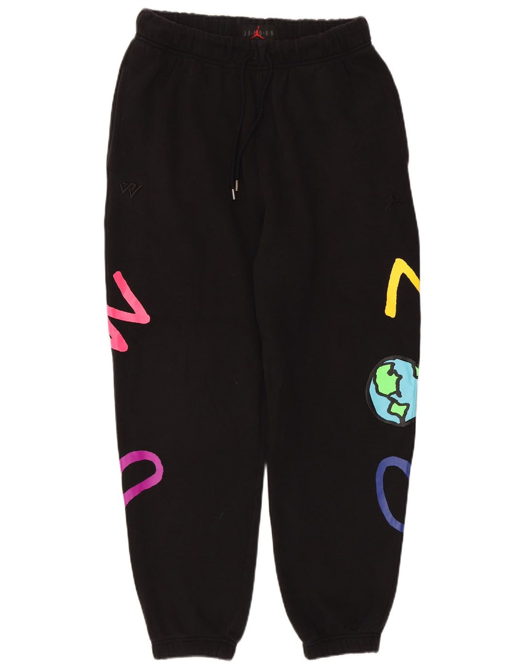 Jordan masculino gráfico agasalho calças joggers médio algodão preto