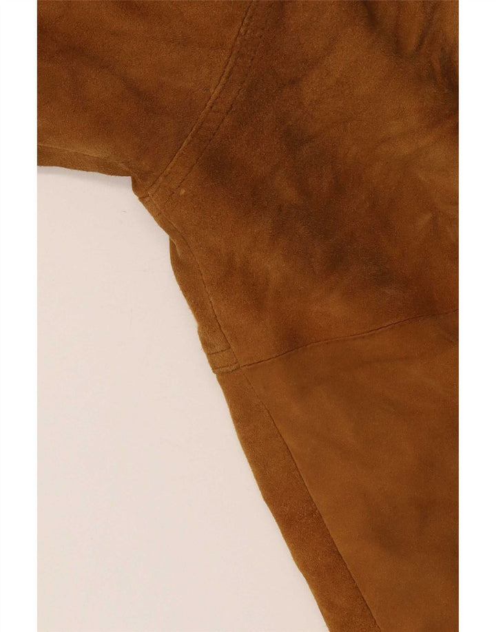 Jaqueta bomber masculina vintage de camurça IT 54 2XL couro bege