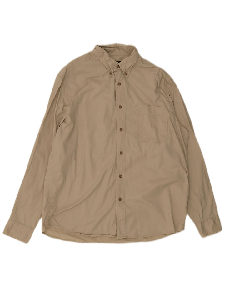 Camisa masculina Eddie Bauer grande algodão bege