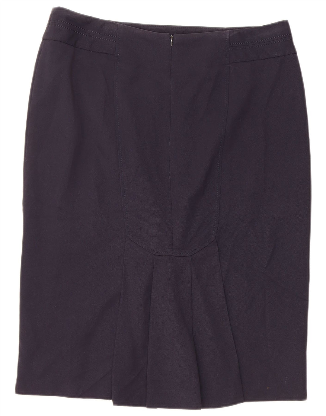 Saia lápis feminina Marks & Spencer UK 14 grande W34 azul marinho poliéster