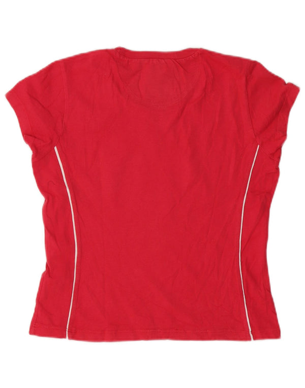 Camiseta feminina Champion Heritage Classics UK 10 pequena de algodão vermelho