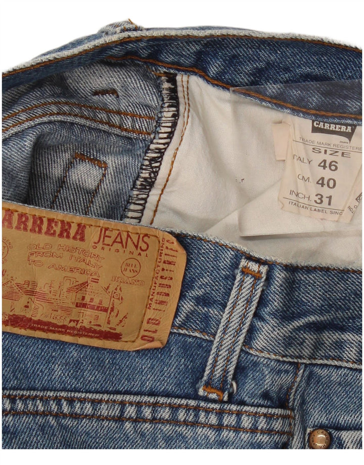 Carrera Mens Straight Jeans W31 L30 Azul Algodão