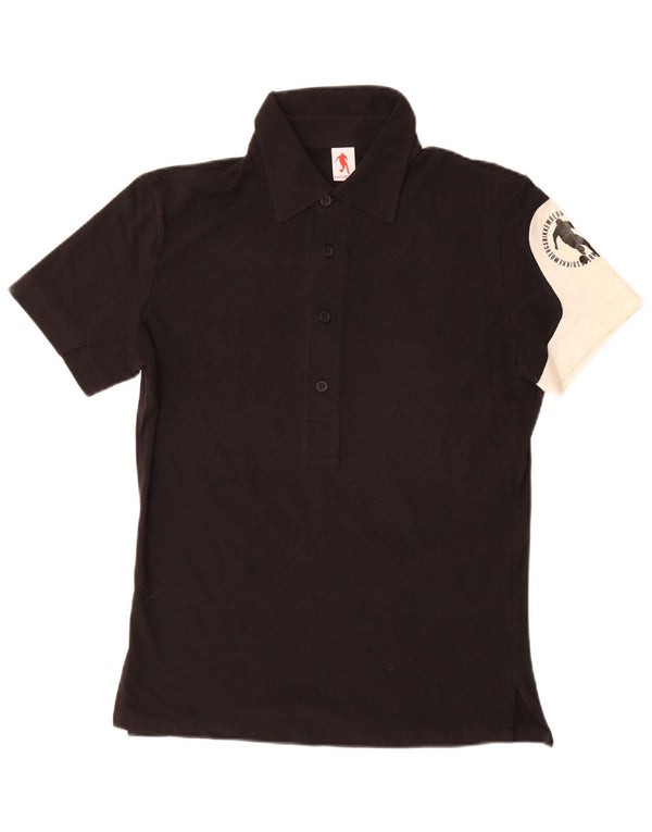 Camisa polo masculina BIKKEMBERGS médio preto colorblock algodão