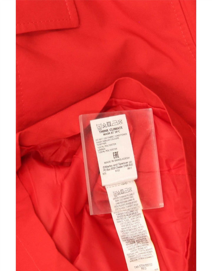 Casaco curto feminino Marks & Spencer Reino Unido 22 3XL poliéster vermelho