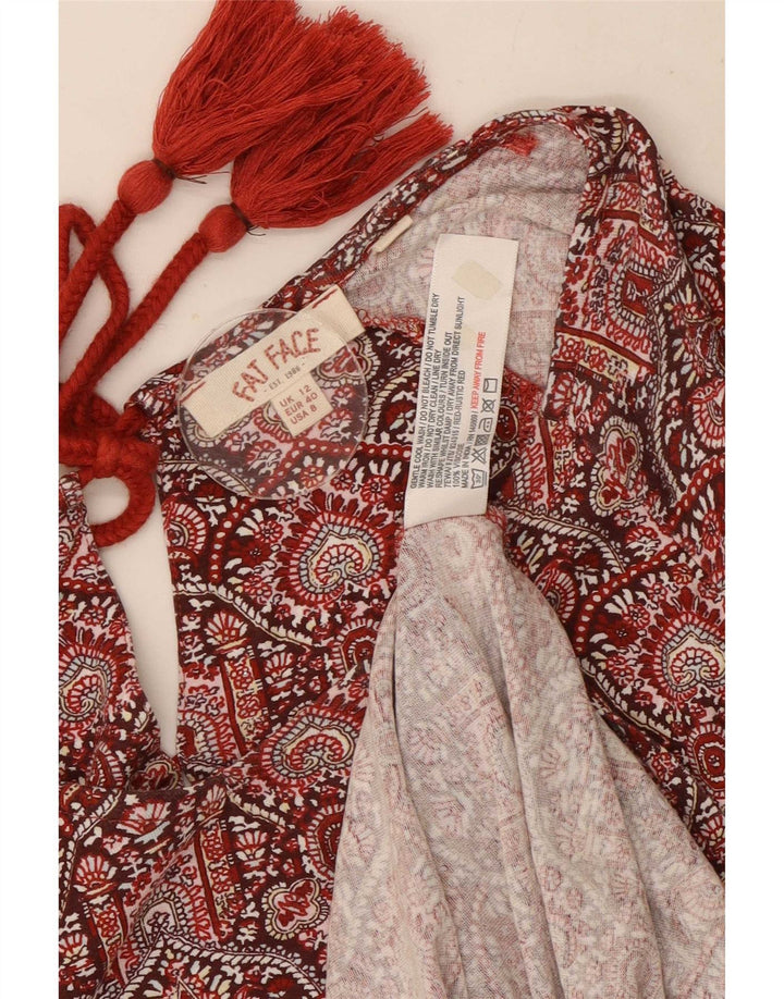 Túnica feminina Fat Face UK 12 viscose floral vermelha média