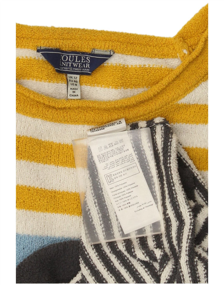 Suéter feminino Joules com gola canoa e listrado médio multicolorido Reino Unido 12