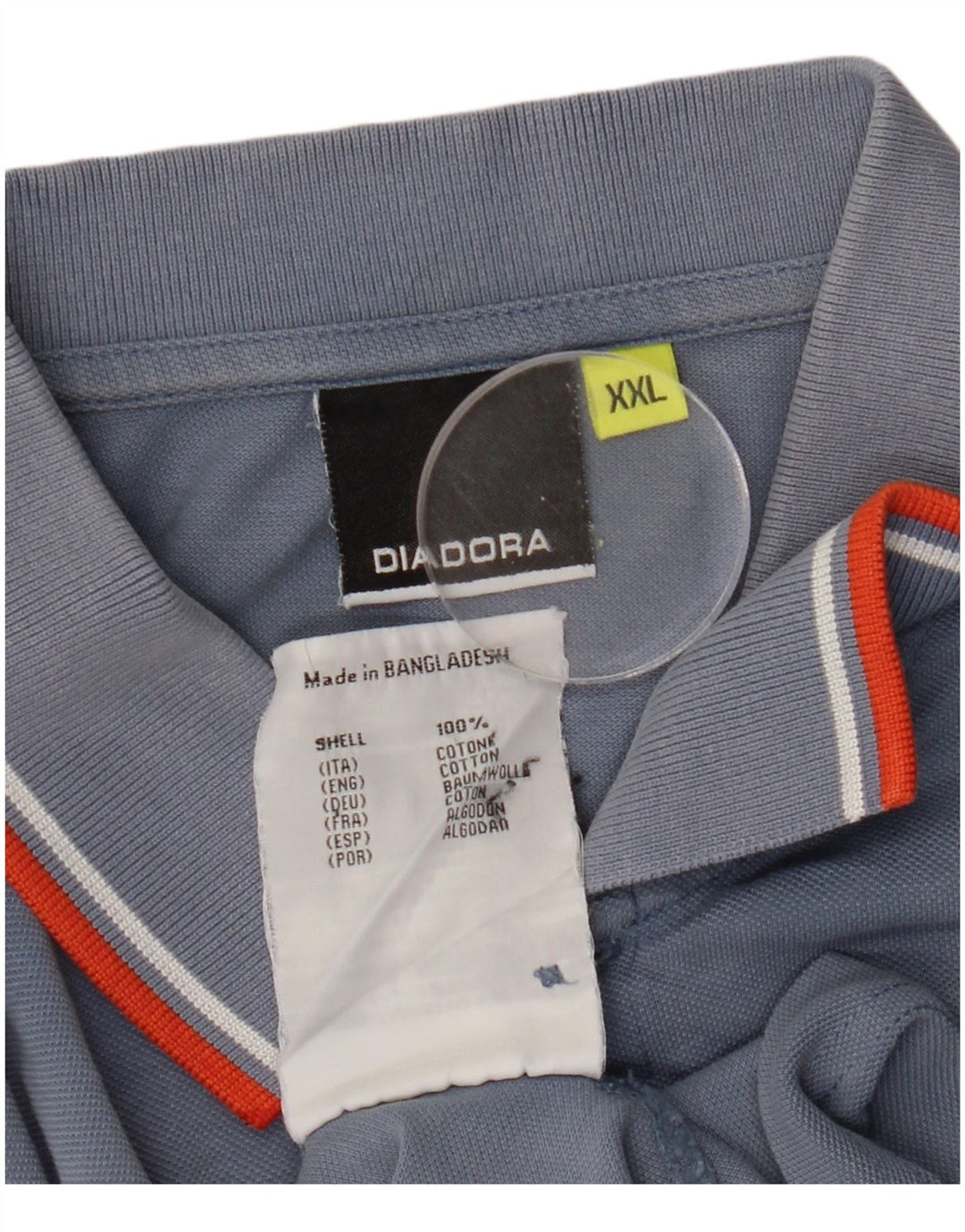 Camisa polo masculina Diadora 2XL algodão azul