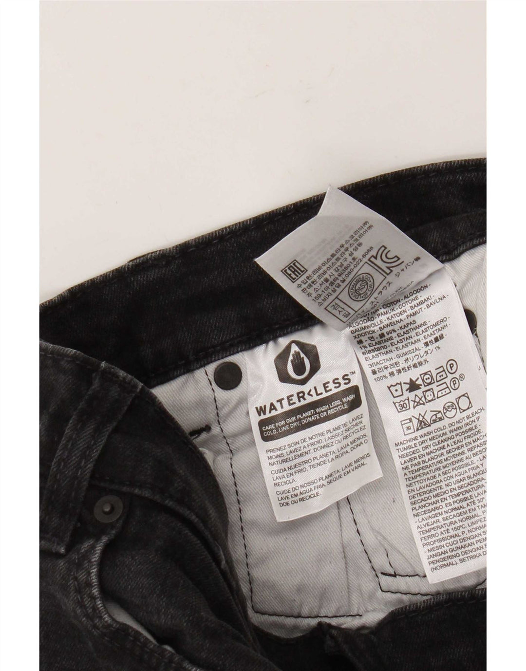 Levi's Mens Slim Jeans W30 L29 Algodão Preto