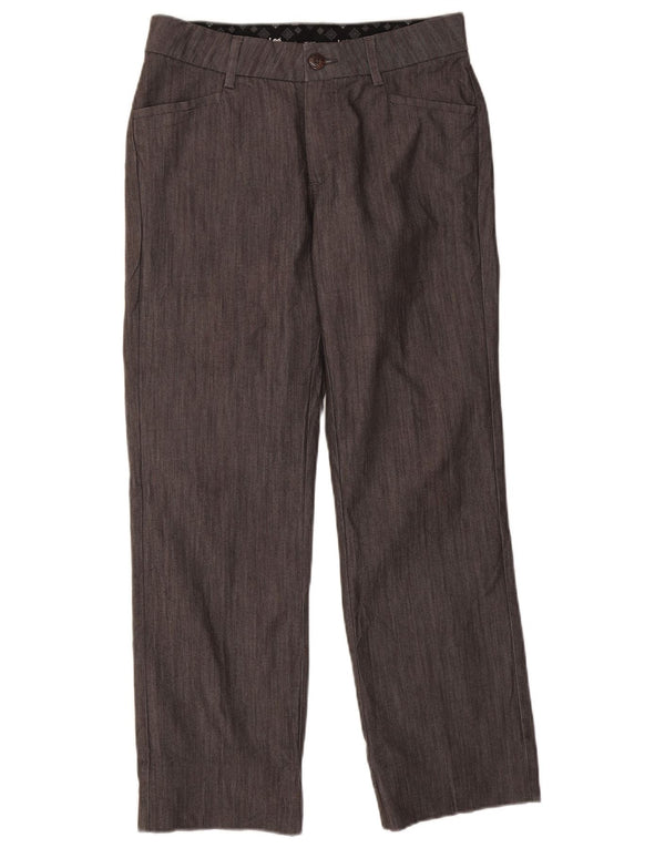 Calça feminina reta casual Lee US 8 médio W30 L29 algodão cinza