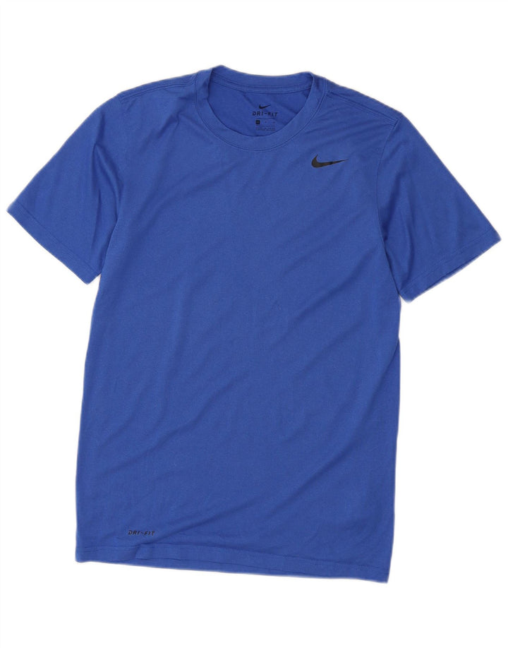 Camiseta masculina Nike Dri Fit Top pequeno azul poliéster