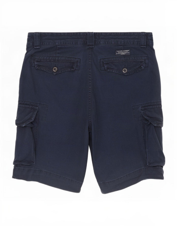 Ralph Lauren Mens Cargo Shorts W32 Médio Algodão Azul Marinho