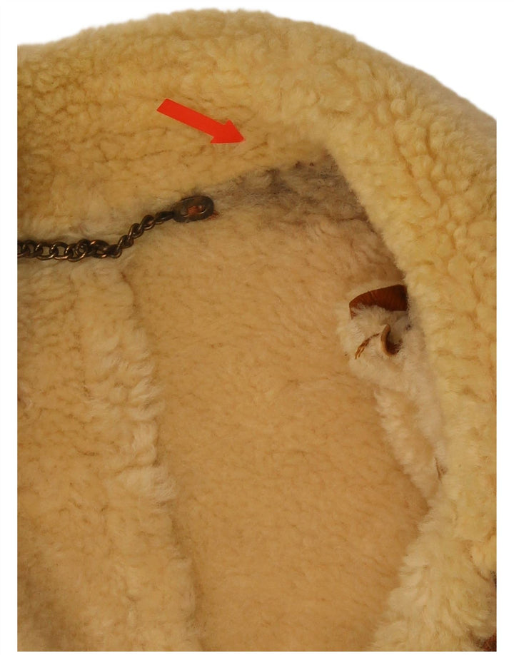 Jaqueta masculina vintage Shearling UK 42 XL marrom