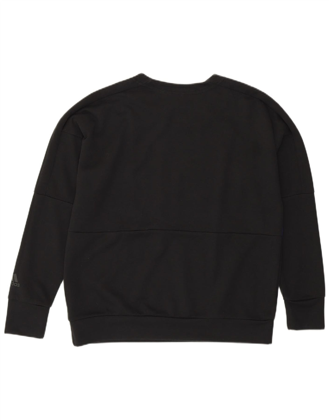 ADIDAS Womens Sweatshirt Jumper UK 12/14 Médio Preto Colorblock