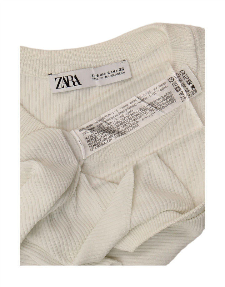 Colete feminino Zara UK 8 pequeno viscose branca