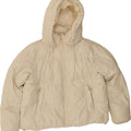 ZARA Womens Oversized Hooded Padded Jacket UK 6 XS Off White Polyester Vintage Zara and Second-Hand Zara from Messina Hembry 