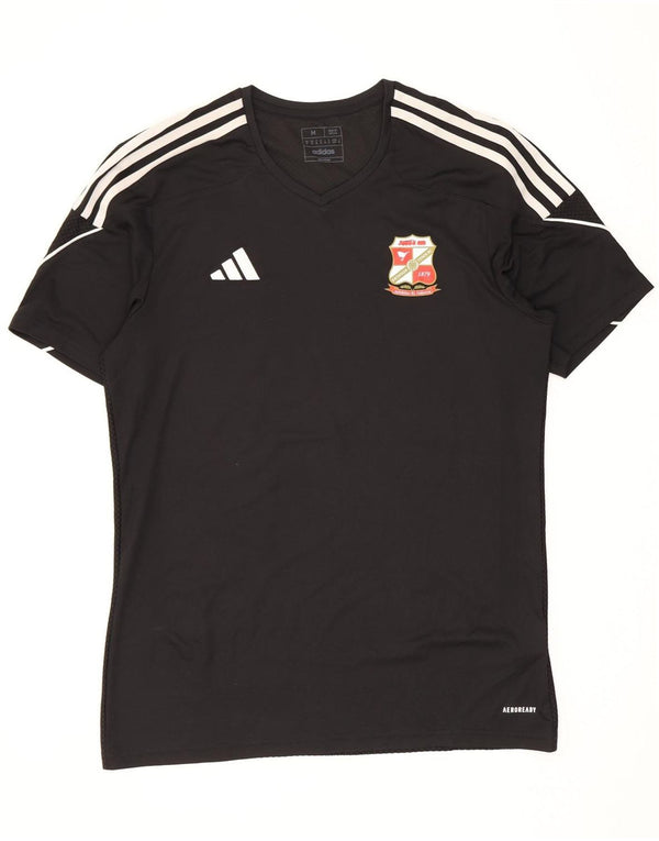 Adidas Mens Swindon Town FC Slim Fit Camiseta gráfica Top Médio Preto