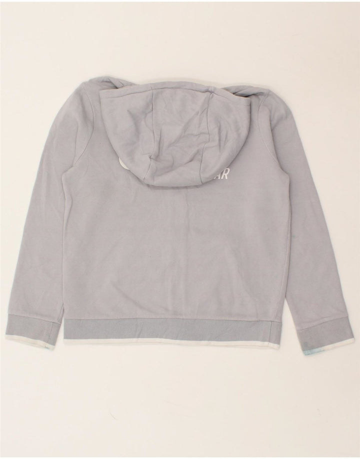 NIKE Womens Graphic Zip Hoodie Sweater UK 16 Large Grey Cotton | Vintage Nike | Thrift | Second-Hand Nike | Used Clothing | Messina Hembry 