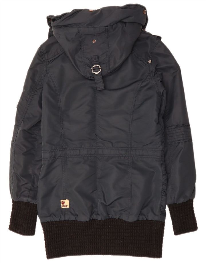 Jaqueta Parka masculina com capuz KHUJO Reino Unido 38 azul marinho médio