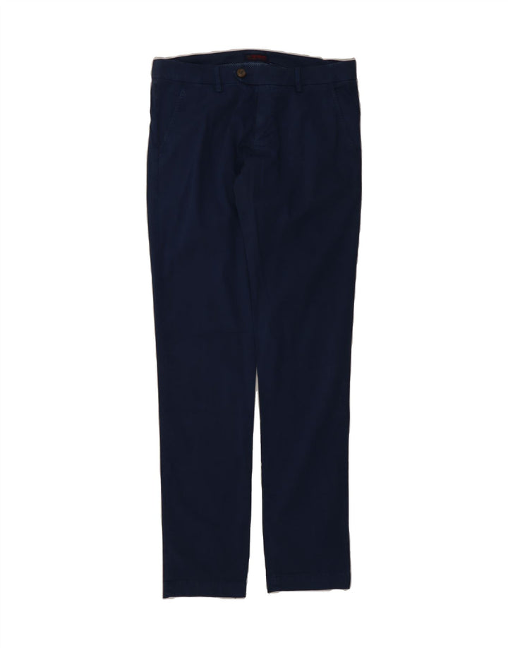 ROY ROGERS Mens Slim Suit Trousers W32 L35 Navy Blue Cotton Vintage Roy Rogers and Second-Hand Roy Rogers from Messina Hembry 