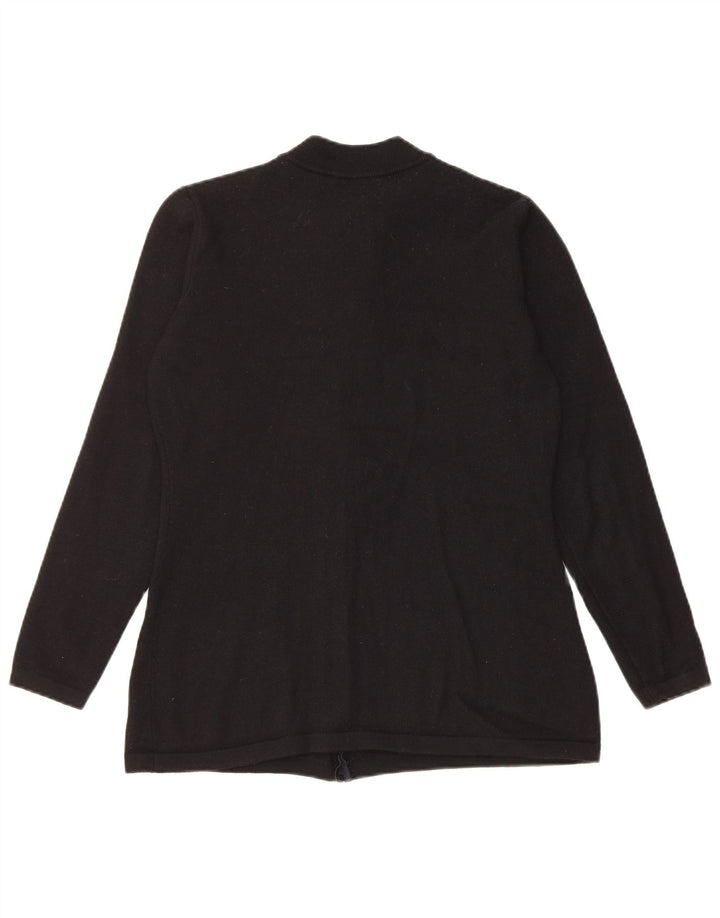 Suéter cardigã feminino SISLEY Reino Unido 12 lã preta média