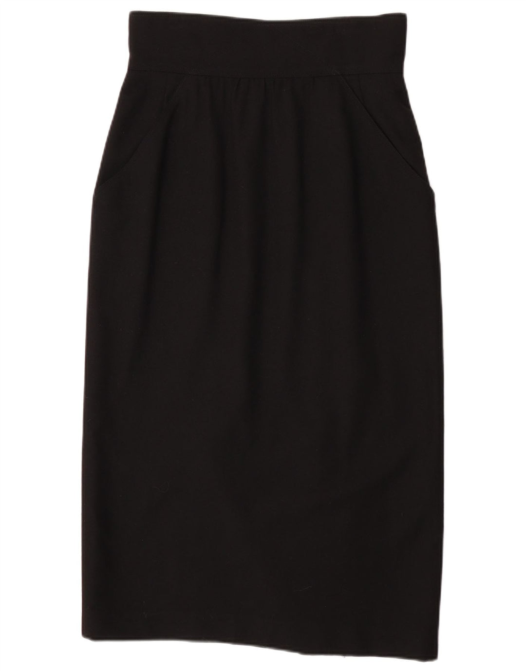 Saia midi feminina de cintura alta Fendi IT 44 médio W28 lã preta