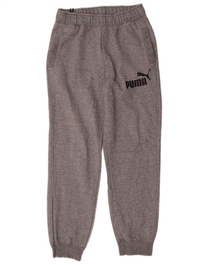 Calça de treino masculina Puma Joggers cinza médio algodão esportivo