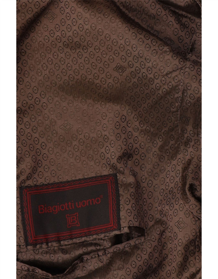 Jaqueta blazer masculina Biagiotti com 1 botão Reino Unido 38 médio preto
