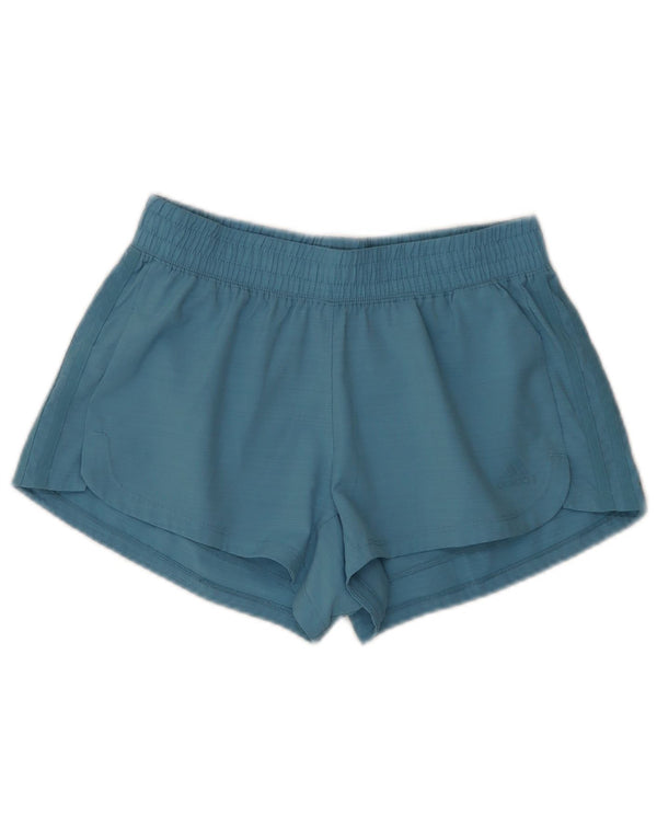Shorts esportivos femininos Adidas UK 8/10 pequeno azul poliéster