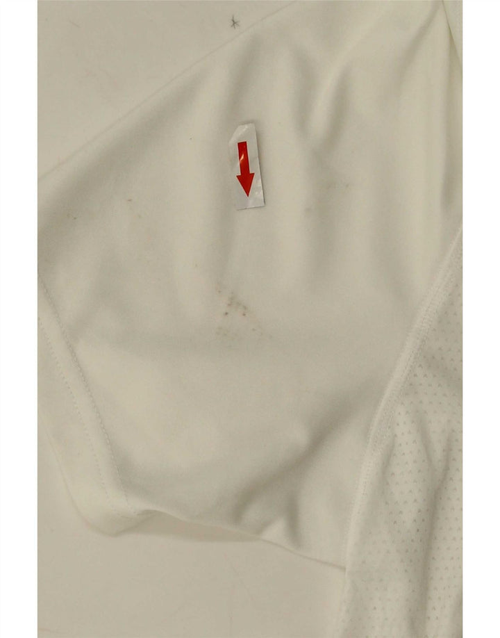 Reebok Mens T-Shirt Top Grande Branco Colorblock Poliéster