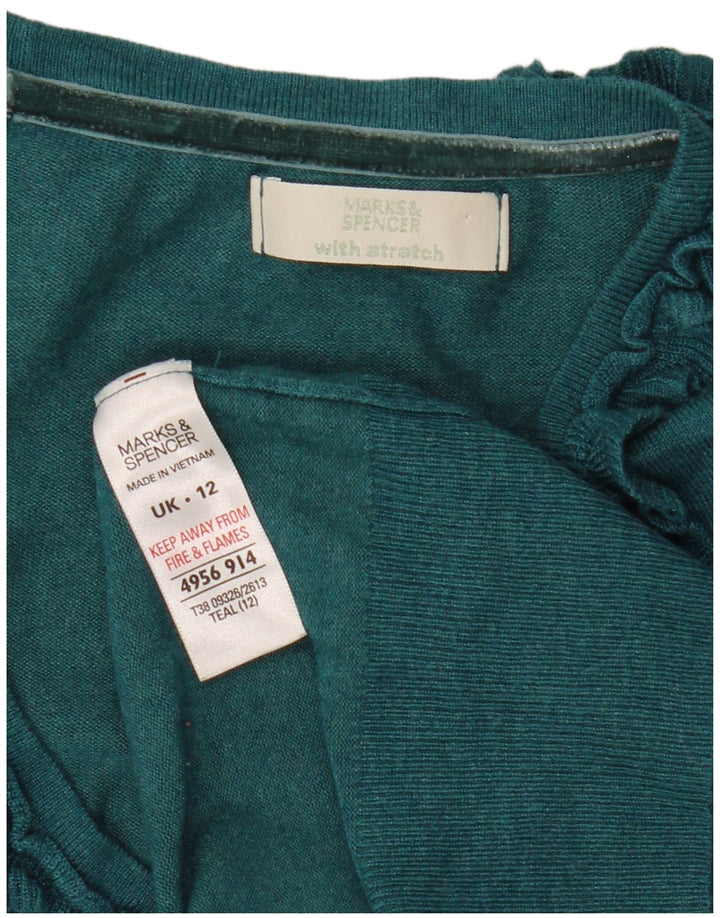 Suéter cardigã feminino Marks & Spencer Reino Unido 12 verde médio
