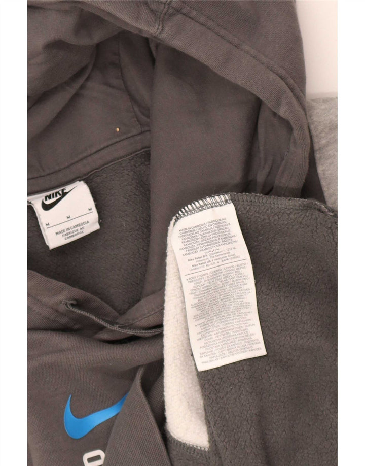 Nike Mens Hoodie Jumper Médio Cinza Colourblock Algodão
