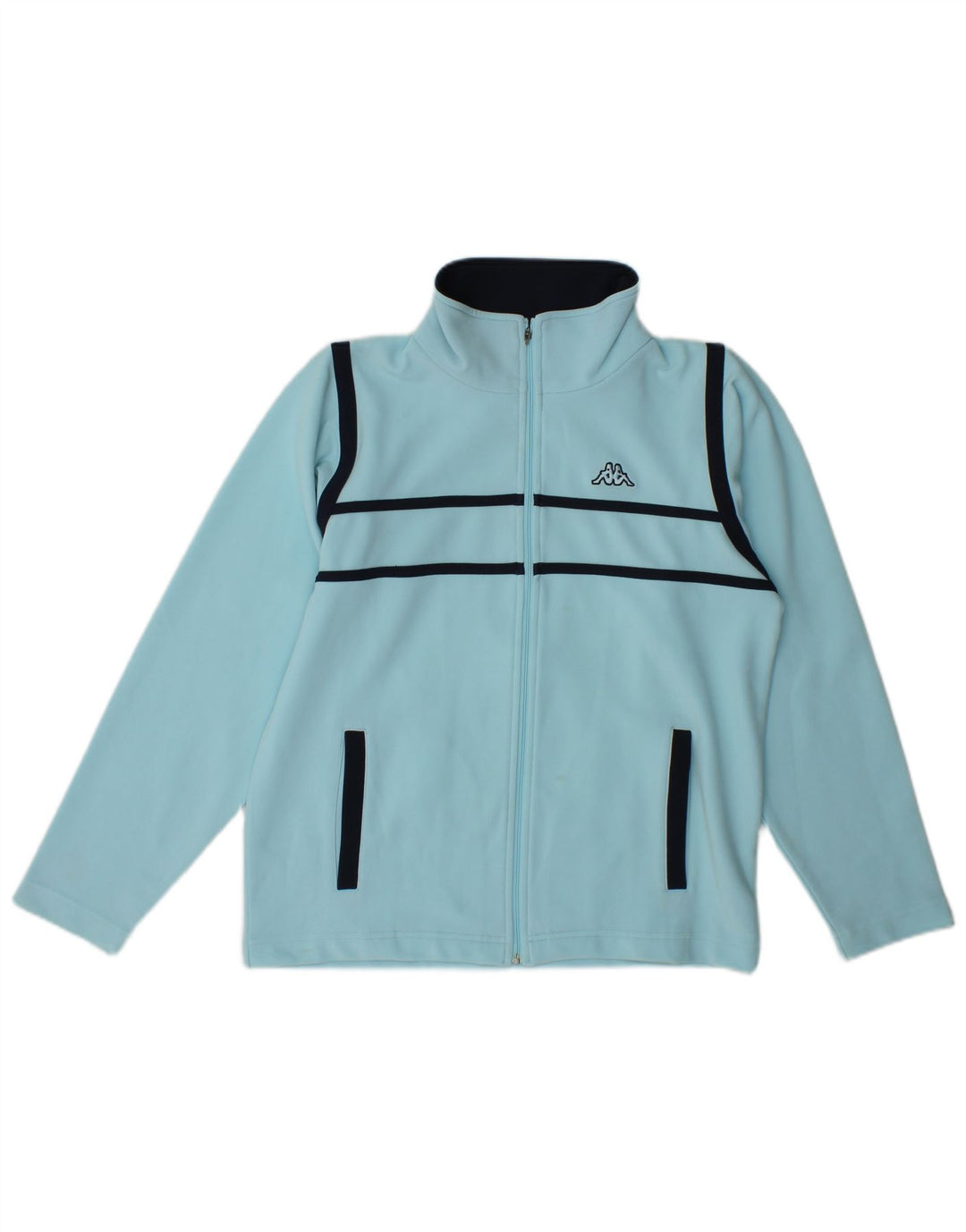 Kappa Womens Tracksuit Top Jacket UK 14 Medium Blue Colourblock Poliéster