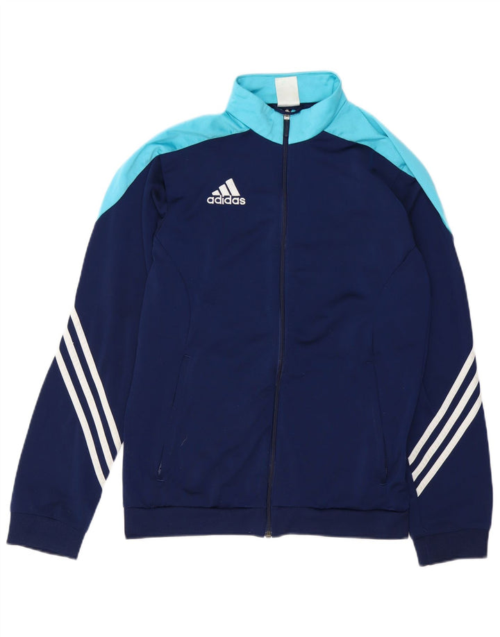 ADIDAS Mens Tracksuit Top Jacket Pequeno Azul Marinho Colourblock Poliéster