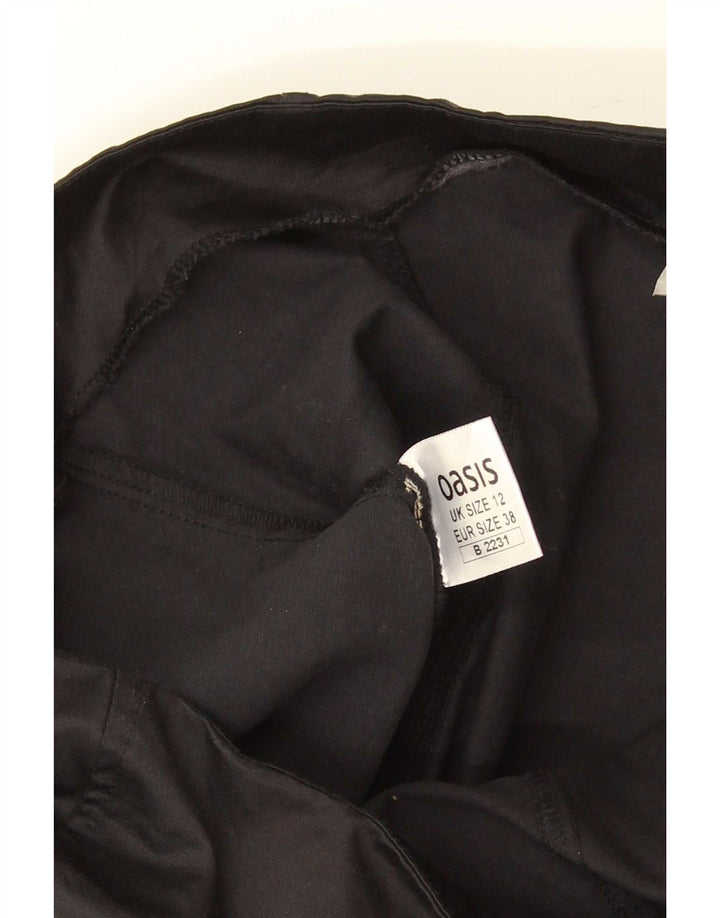 Top feminino sem alças Oasis UK 12 algodão preto médio