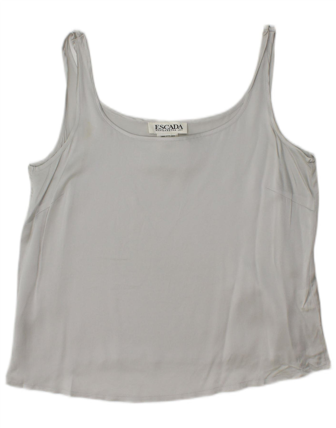 Escada Womens Vest Top IT 42 Medium Grey Silk