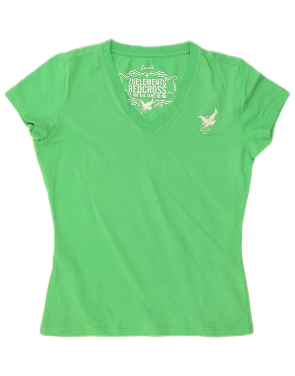 Camiseta feminina Zu Elements com estampa gráfica UK 10 algodão verde pequeno