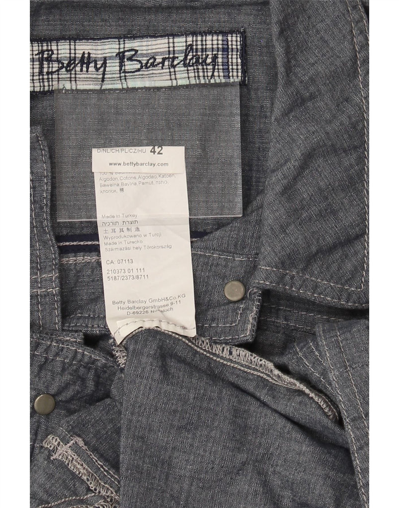 BETTY BARCLAY Womens Bomber Jacket IT 42 Medium Blue Cotton Vintage Betty Barclay and Second-Hand Betty Barclay from Messina Hembry 