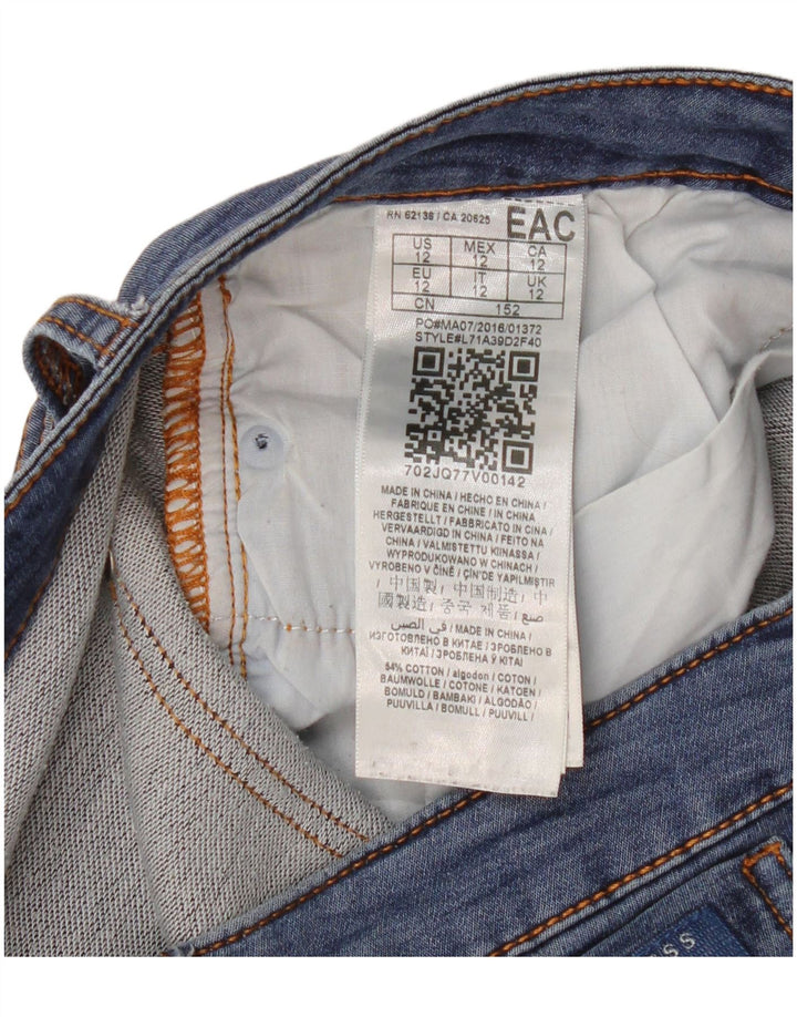 Guess Womens Slim Jeans UK 12 Médio W30 L28 Azul Algodão